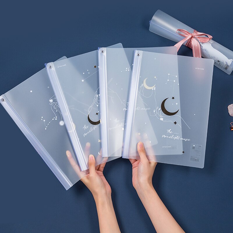 4Pcs/Lot A4 Student Paper Organizer PP Rotary Thickened File Folder Plastic Report Classeur School Stationery