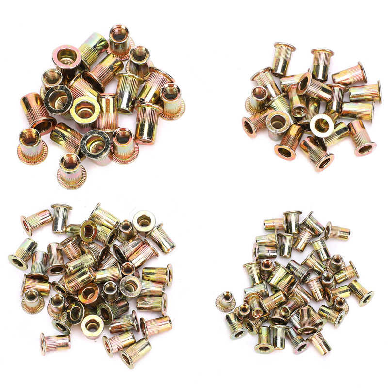 metric threaded inserts thread repair kit M3 M4 M6 Color Zinc Plating Rivet Nuts Set Quick Riveting Hardware