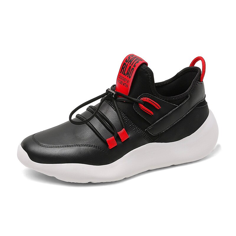 Heren lichtgewicht joggingschoenen ademend comfortabele platte schoenen heren sneakers deodorant heren casual schoenen transport: Zwart / 10