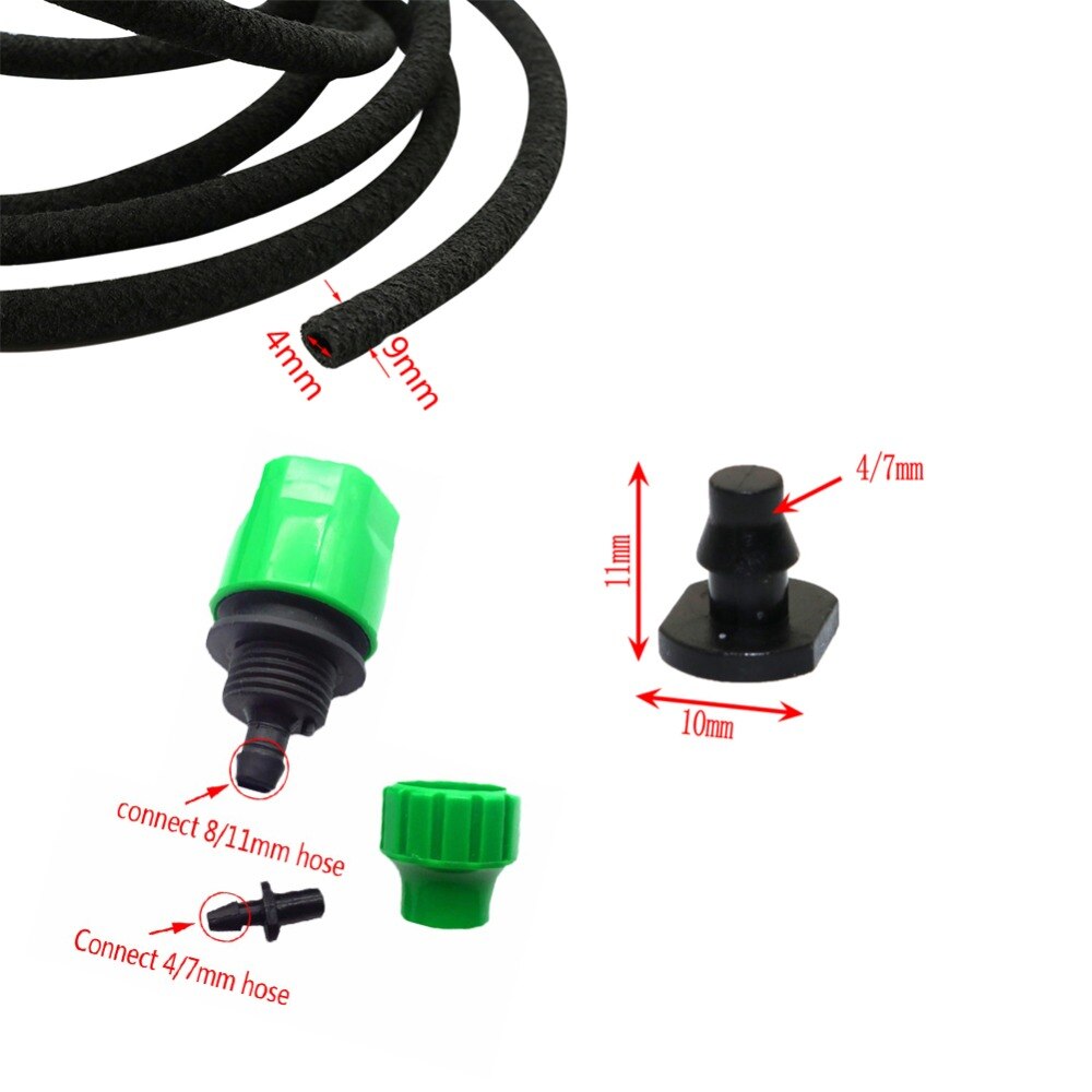 10M Soaker Hose Waterig Kit 4/9mm Porous Permeable Water Pipe Garden Agriculture Farm Orchard Drip Irrigation Leaking Tubing