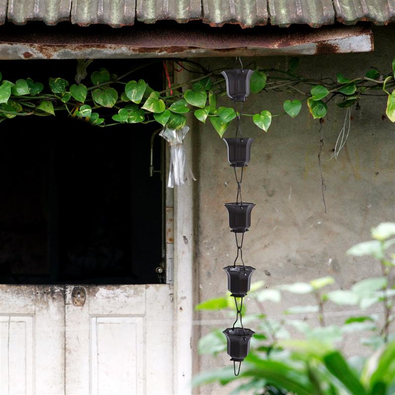 1M Aluminum Alloy Rain Chain For Gutter Downspout Decorative Lotus Cups Rain Chain Hanging Rain Chain For Downspout Gutter