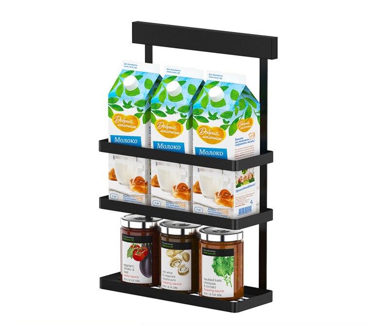 Black Stainless Steel Wall Mounted Kitchen Storage Rack Dish Drainer Plate Drying Pot Cover Cutlery Holder Oragnizer Accessories: Spice Rack B