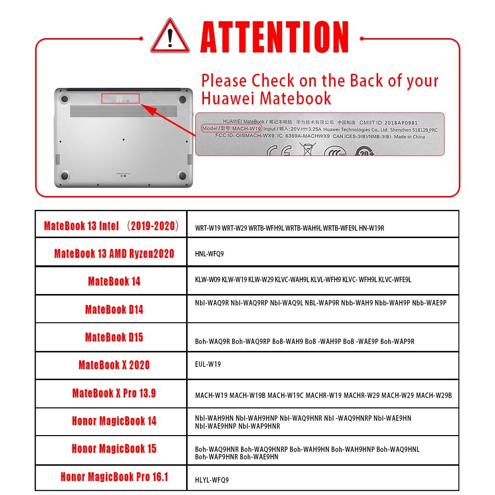 Laptop Case for Huawei MateBook D15/D14/13/14 /MateBook X /X Pro 13.9/Honor MagicBook 14/15/Pro 16.1+Keyboard Cover