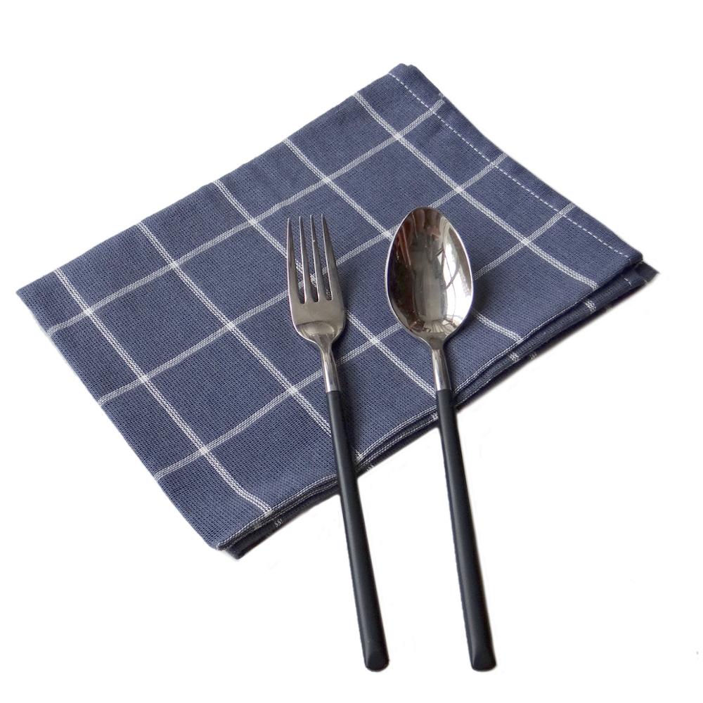 6pcs/lot European White Waffle Lattice Cloth Home Party Kitchen Dishes Table Napkins Decorative Handkerchief Tea Towels 50x70cm: H