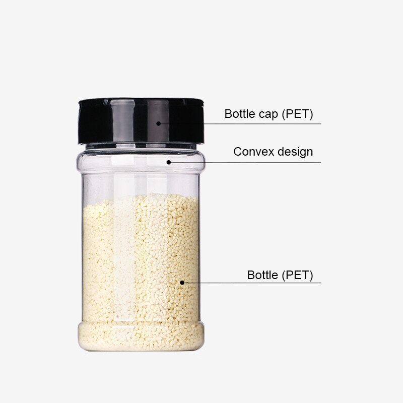Recipiente de plástico para sal y pimienta, contenedor de especias con etiquetas sin BPA, juego de tarros de cocina, herramienta para barbacoa, 10/15/20/Uds.