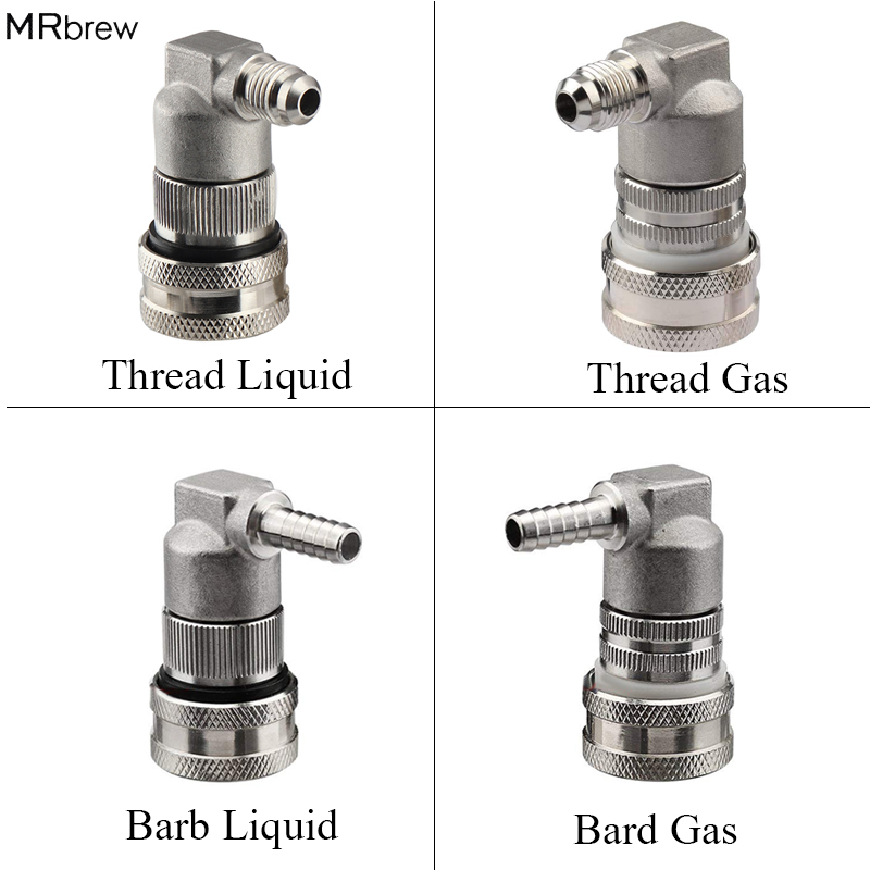 Stainless Steel 304 Ball Lock,Homebrew Beer Keg Quick Connector Dispenser Keg ball lock Disconnect Liquid / Gas 1/4''