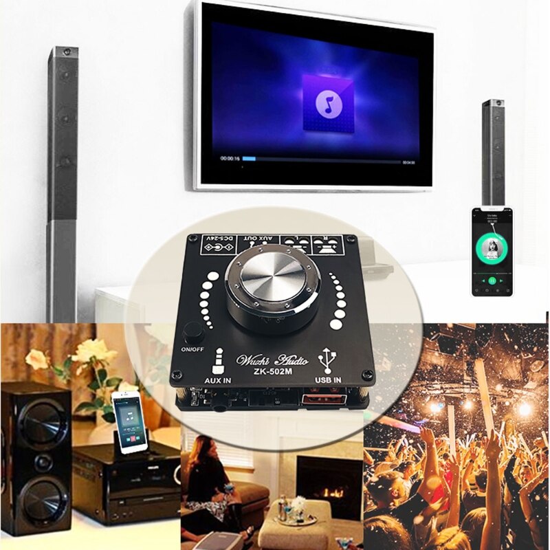 ZK-502M Versterker Boord Hifi 2.0 Stereo Bluetooth Digitale Versterker Module H054