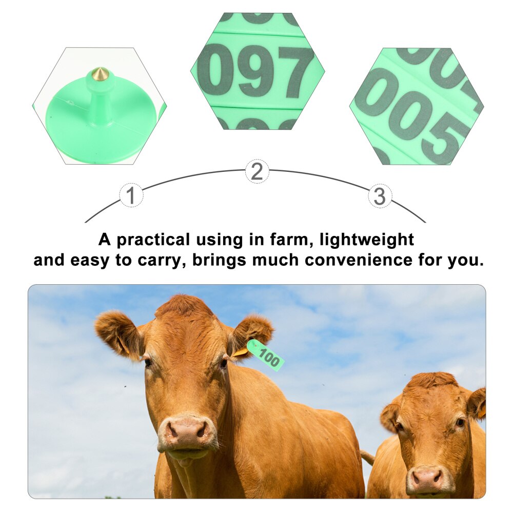 103Pcs Number Ear Tag Livestock Ear Tag Animal Ear Tag Pin Ear Tag Plier