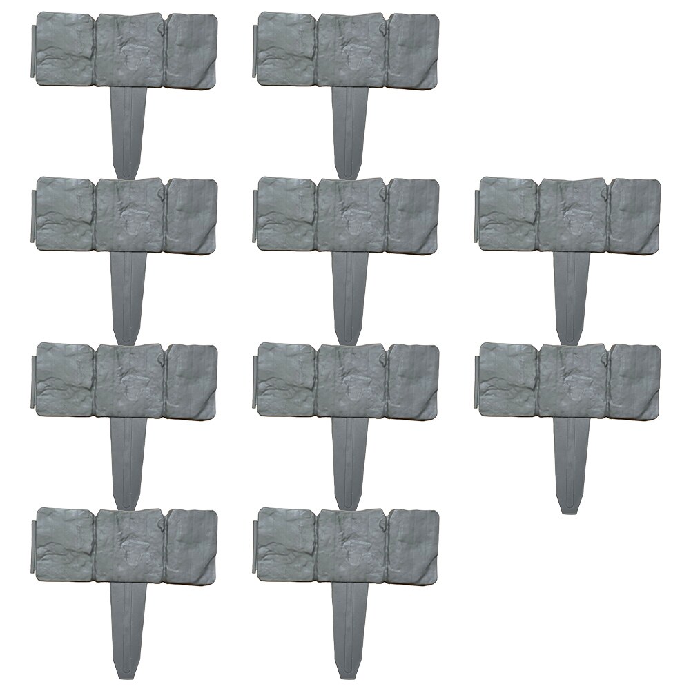 10/20pc Imitation Stone Effect Plastic Fence Lawn Edging Plant Flower Fence-Path Bed Garden Border For Household Garden Supplies: 10 PCS