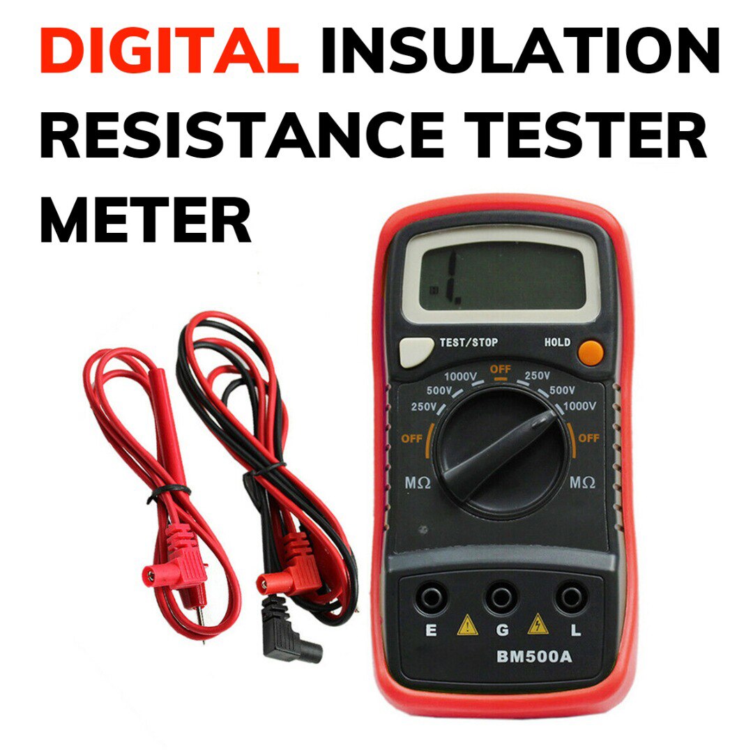 BM500A 1999M Digitale Megger 1000V Ohm Meter Tester Lcd Weergegeven Multimeter Meetinstrumenten Accessoires