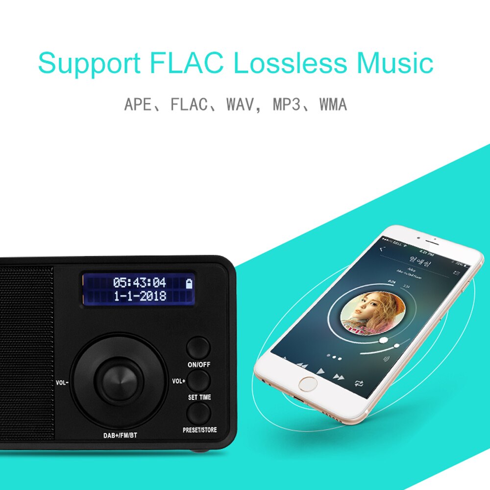 DAB DAB + FM Digitale Radio Receiver Draagbare Bluetooth Speaker Wekker Grote Power Luidspreker met Lcd-scherm