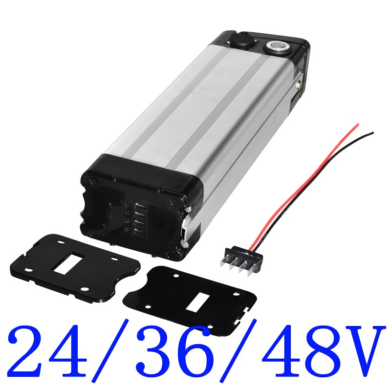 24V 36V 48V electric bike battery case 24 V 36 V 48 V Silver Fish Ebike Aluminum housing Bottom discharge