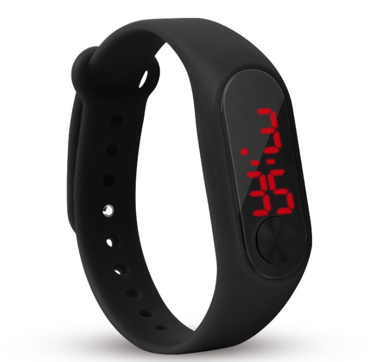 Reloj Led deportivo para niños, Reloj Digital para hombres y mujeres, pulsera de poliuretano para niños, Reloj electrónico para niños y niñas Reloj Digital Reloj Nino: Black