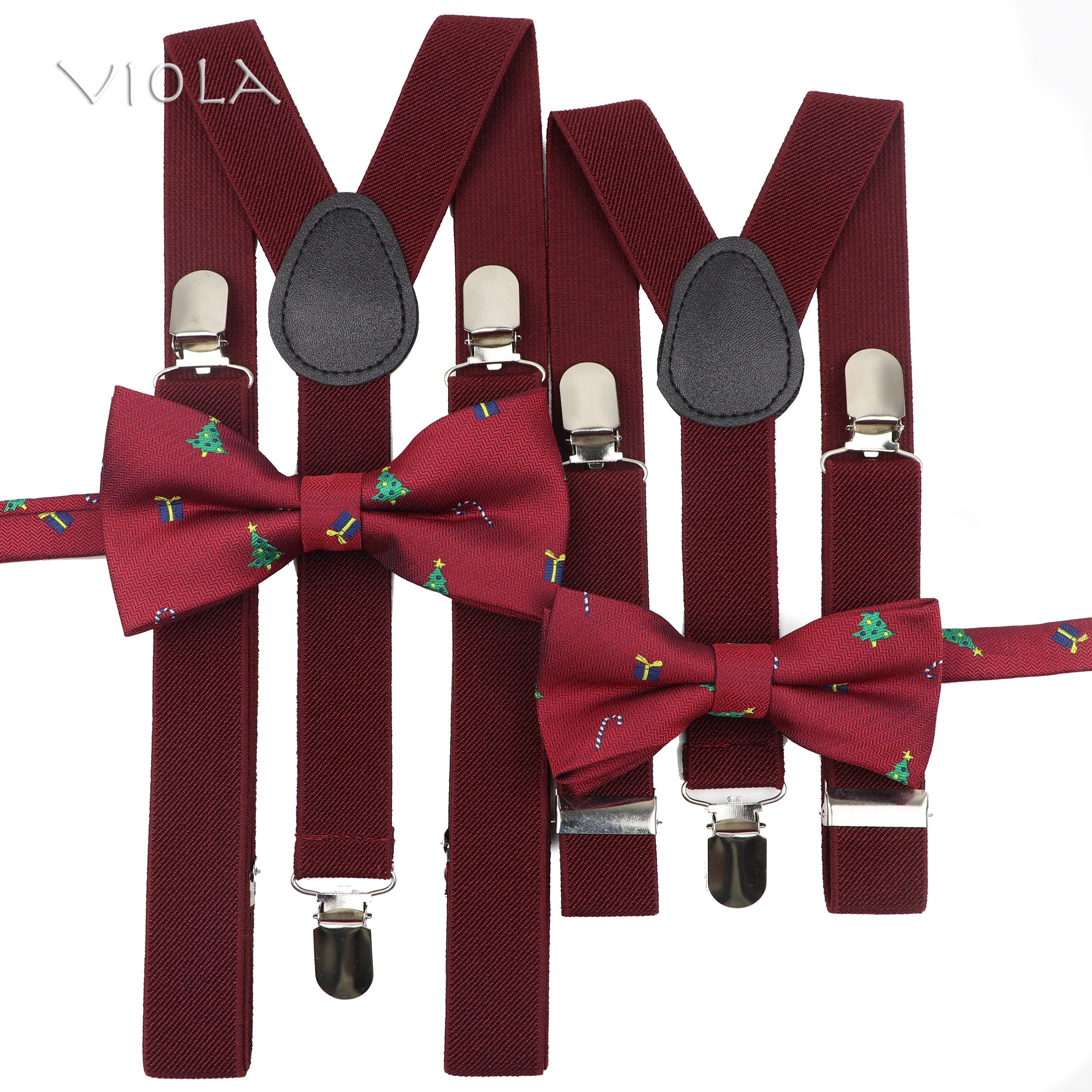 Christmas Year Suspender Bowtie Sets Men Women Boy Girl Kid Party Y-Back Shirt Braces Butterfly Belt Bow Tie Pants Accessory