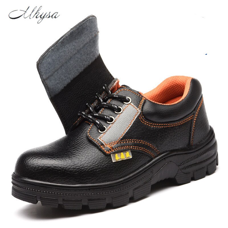 Vinterstøvler til mænd med lav top, skridsikker anti-smashende sikkerhedssko med velcro velcro varmestøvler zapatos de hombre  d1420: 44