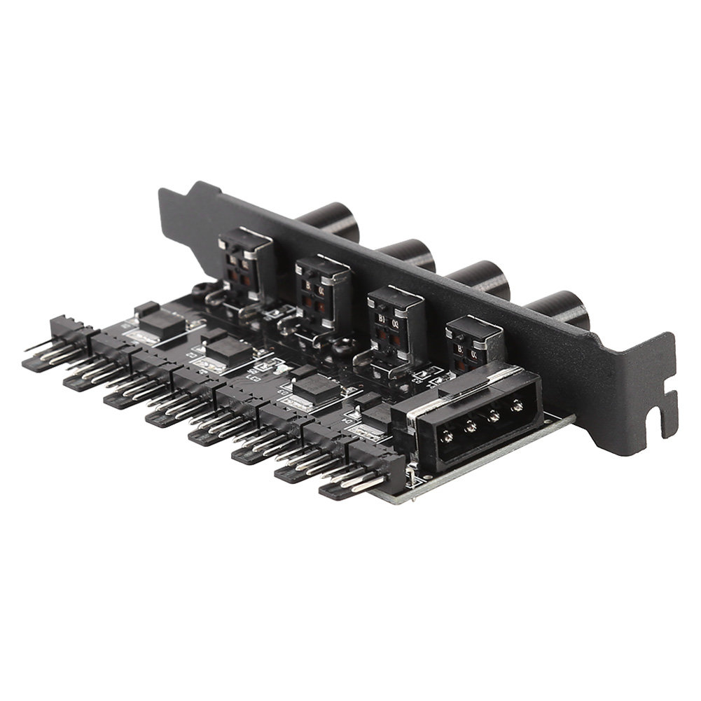 8 Channels PC Case Cooling Fan HUB 4 Knob Radiator Speed Controller 4 Pin PCI Position of PC Chassis Computer Components