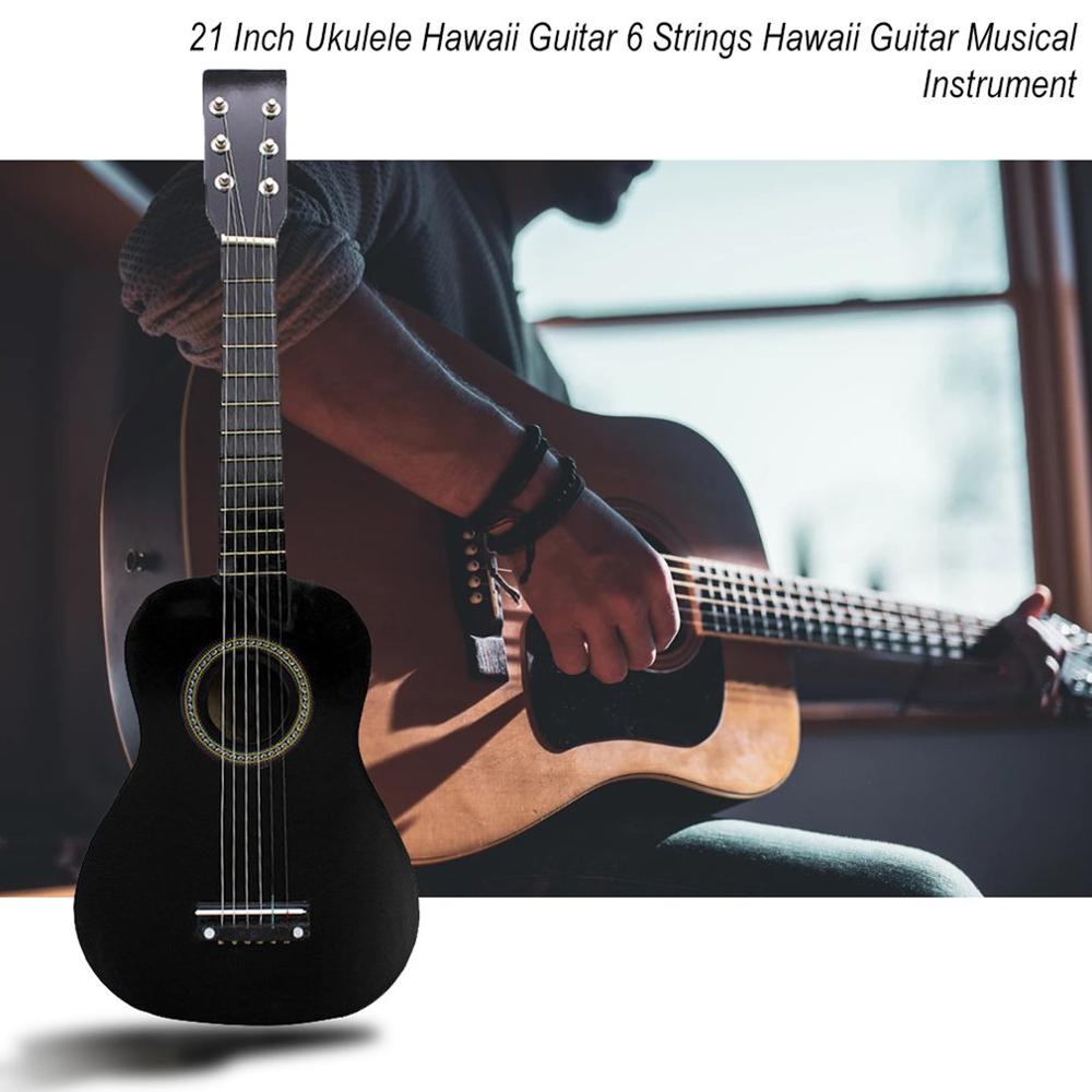 Léger 21 pouces Soprano ukulélé Uke Hawaii guitare sapélé 6 cordes bois ukulélé Instruments de musique