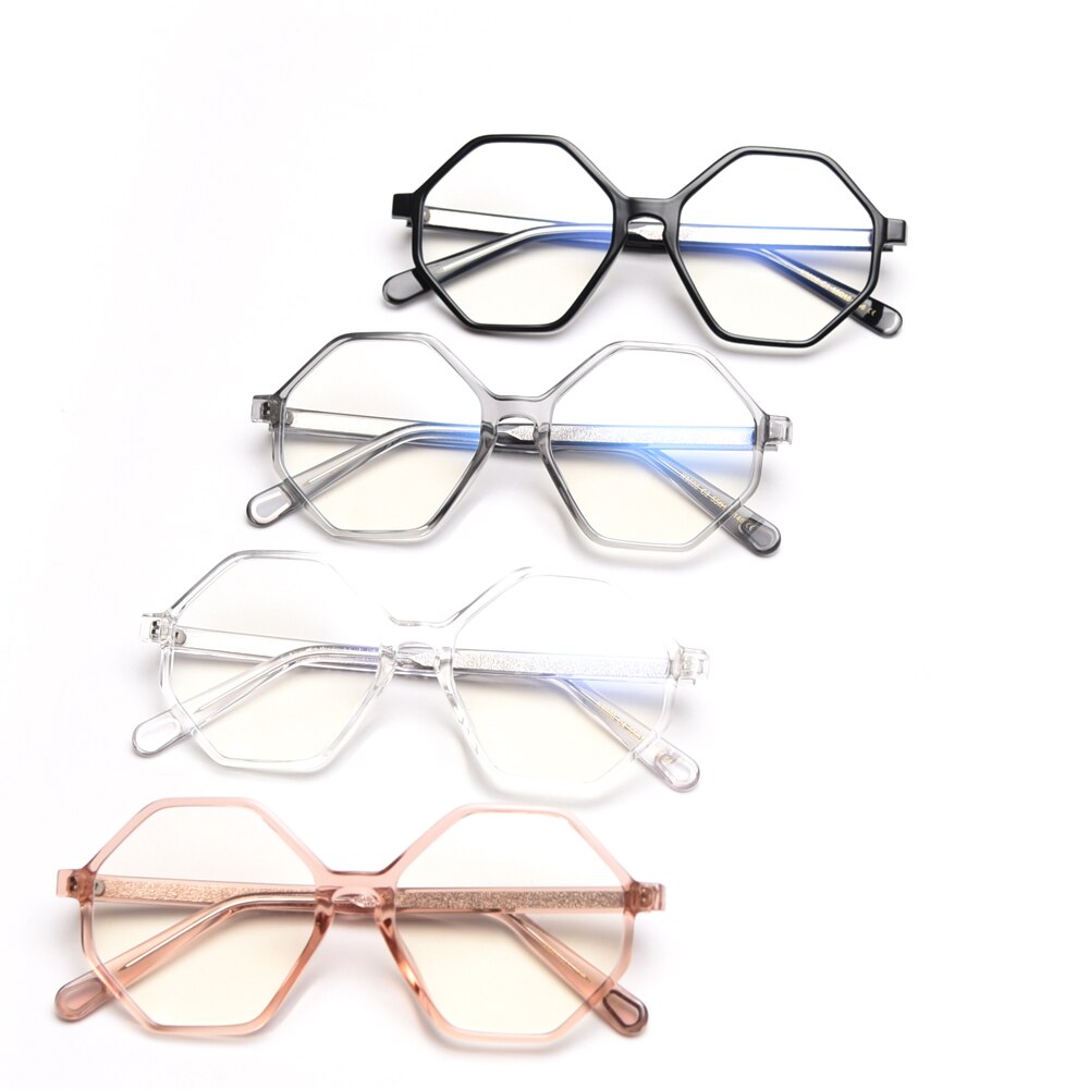 Peekaboo – lunettes octogonales tr90 pour femmes, verres optiques rétro à grande monture, polygone transparent noir