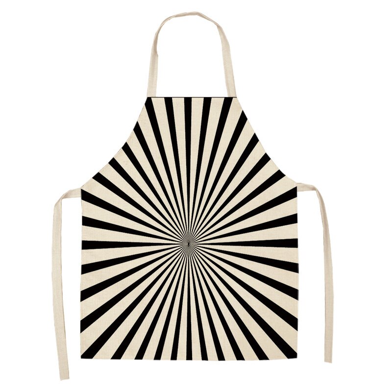 1 stuk zwart-wit geometrisch keukenschort voor vrouwen en mannen thuis koken bakken winkel schoonmaken katoenen linnen slabbetjes 53*65cm g1006: G