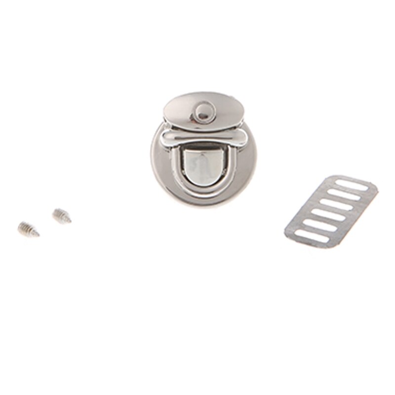 1PC Metal Round Shape Clasp Turn Lock Twist Lock for DIY Handbag Bag Purse Hardware: Silver