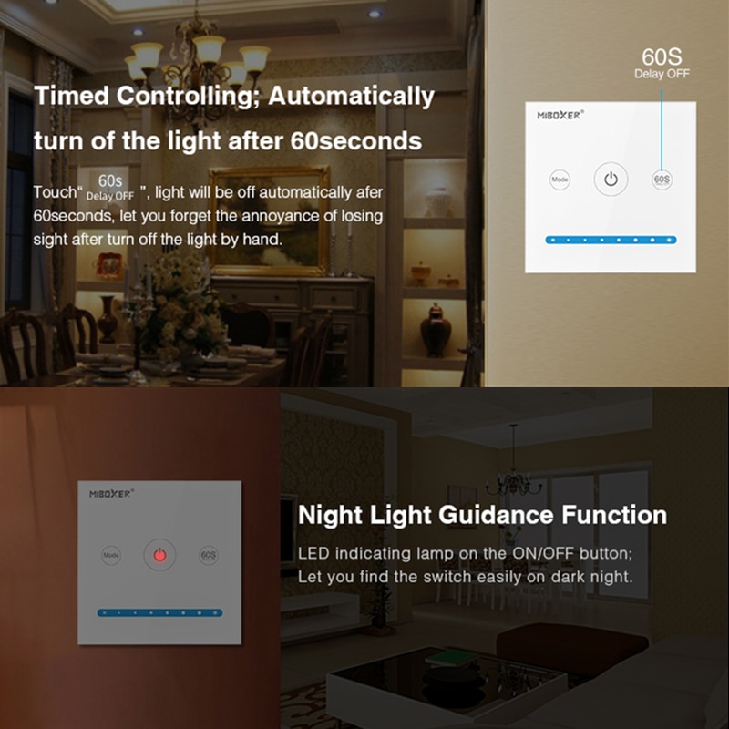 Miboxer P1 P2 P3 Smart Panel Controller Dimming Led Dimmer RGB RGBW RGB CCT Color Temperature Double White Single Color Led Pane