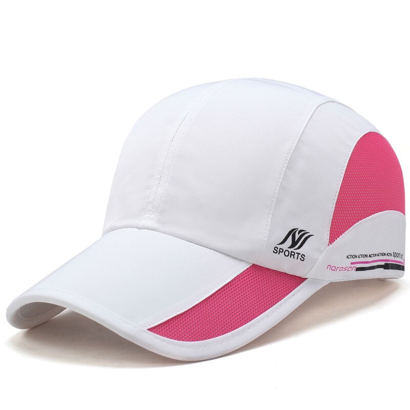 Unisex sommer mand baseball cap mænd kvinder hætter hurtig tør hat knogle mandlige klatring løbende sport hatte: Hvid