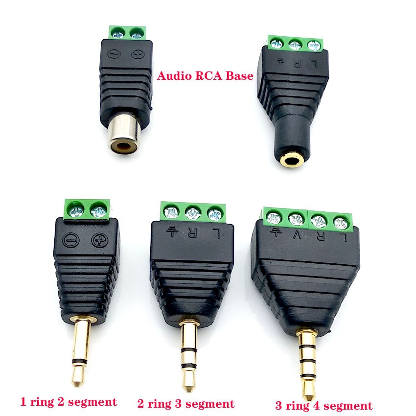 2 pezzi Jack da 3,5 mm spina per cuffie 3 poli/4 poli connettore stereo senza saldatura testa Audio per terminale spina fai da te