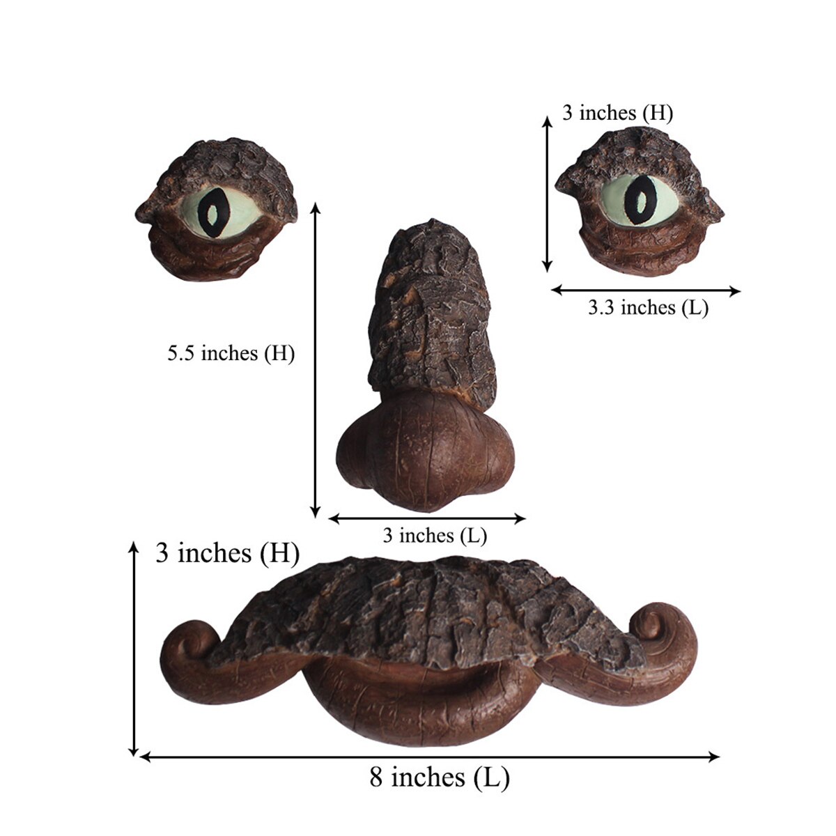 Outdoor Decoration Resin Statue Tree Laughing Tree Face With Two Big Eyes Huge Statue Home Decor Courtyard Garden Yard Art