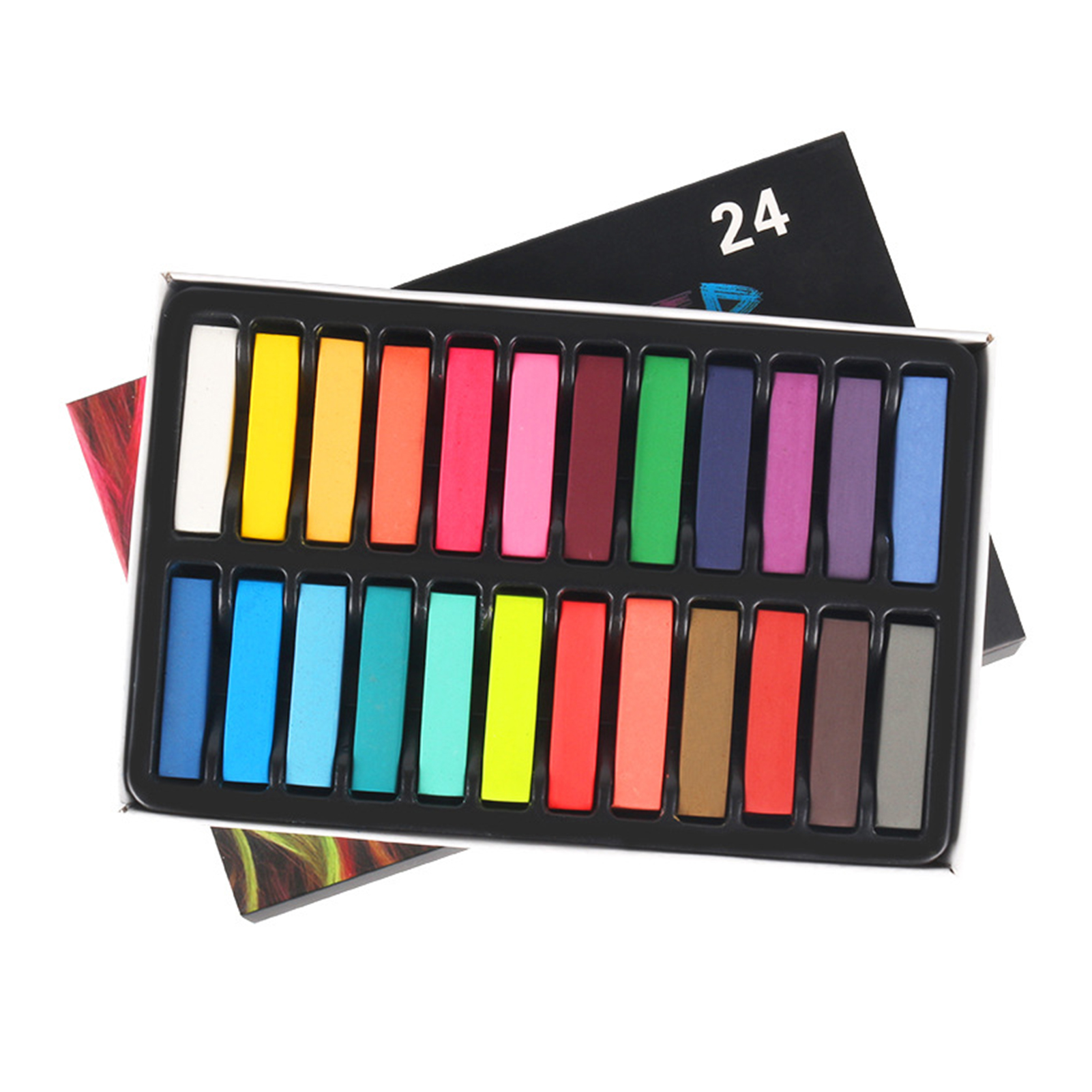Square Pastel Set 24 Colors Soft Dry Pastel Artist Chalk Pastel Sticks Non Toxic for Office School Art Drawing Painting Supplies: 24 Colors-S