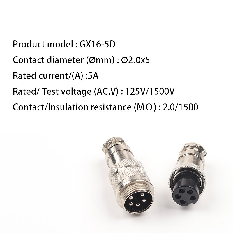 1 conjunto gx16 2/3/4/5/6/7/8/9 pinos docking macho & fêmea 16mm tomada de aviação circular conector do painel conector fio: GX16-5D