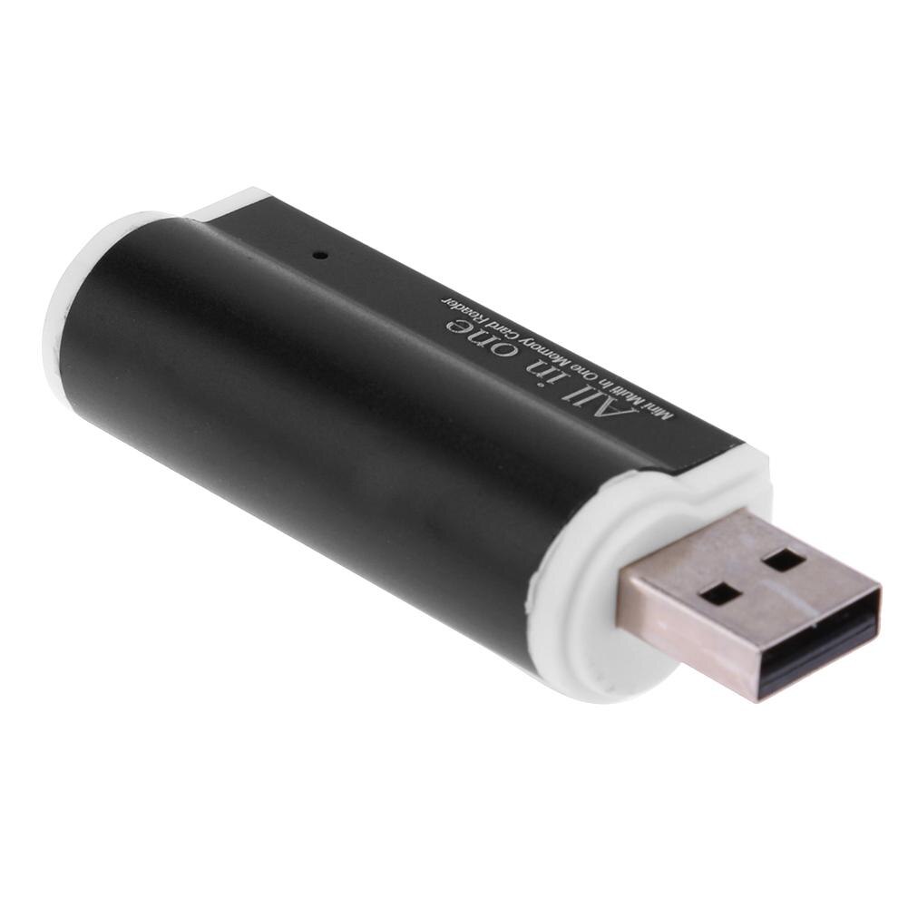 Leitor de cartão de memória usb2.0 1 peça, 4 em 1, liga de alumínio, leitor de cartão sd/sdhc/mini sd/mmc/tf