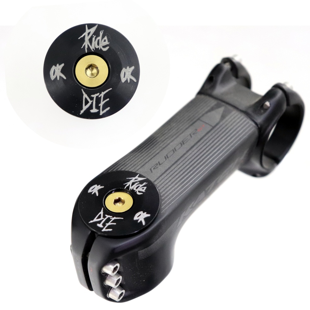 Ride or Die – capuchon supérieur de casque de vélo avec vis en titane M6 x 30mm, pour fourche avant de 1-1/8 pouces, couvercle supérieur de tige en alliage d'aluminium