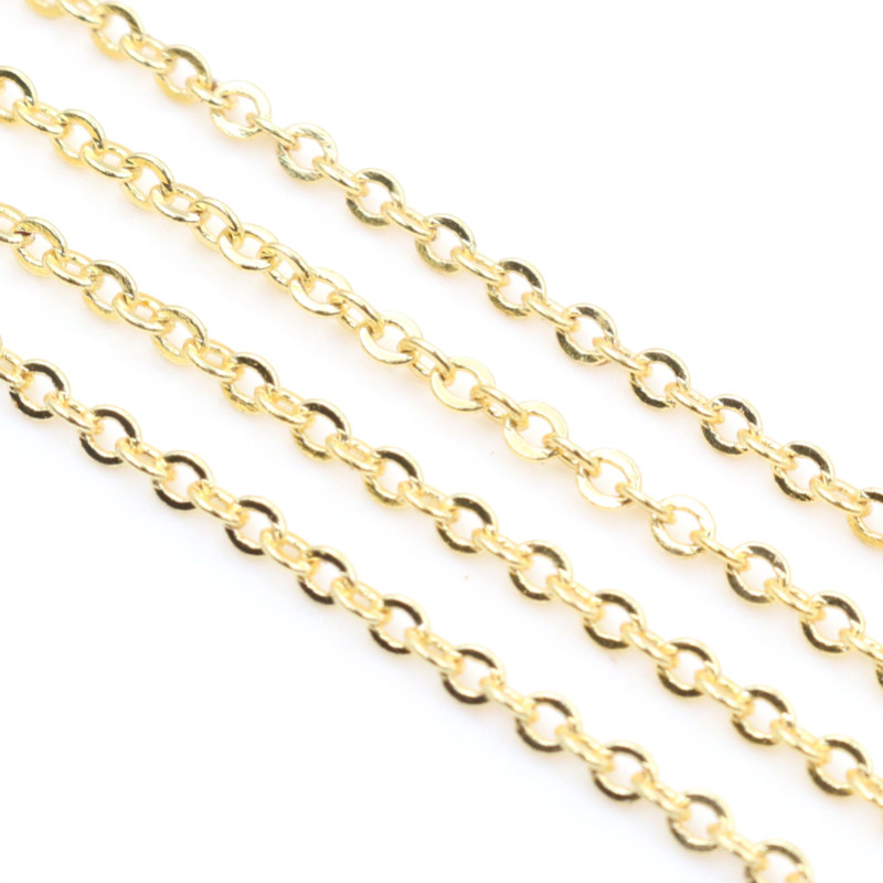 5 Meter/viel 2,4x1,8mm 5 Farben Überzogen Geschweißte Eisen Kabel Ketten Halskette DIY Schmuck, sterben Entdeckungen zubehör: Gold