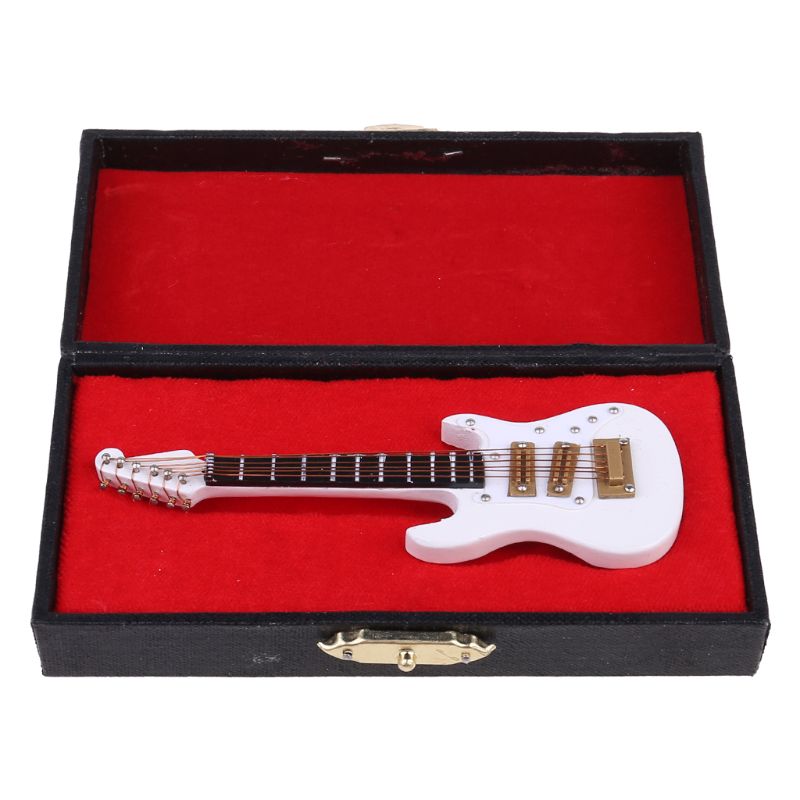 10Cm Miniatuur Elektrische Gitaar Replica Met Doos Stand Muziekinstrument Model E56D