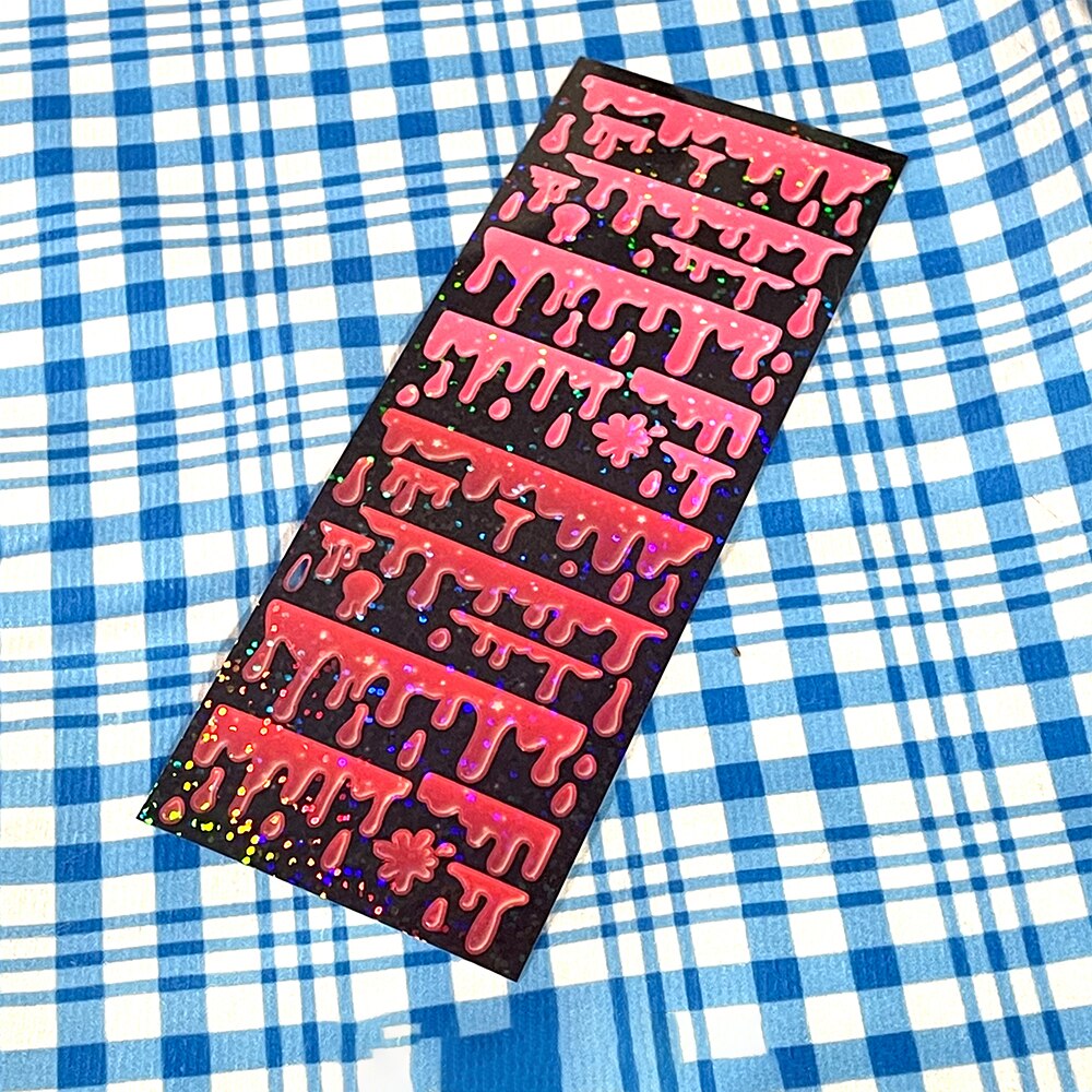 INS Color Milk Flow Dripping Mark Idol Card Stickers DIY Scrapbook Junk Journal Diary Photo Album Mobile Phone Computer Stickers