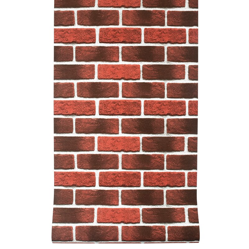 Vintage Huai Old 3D Stereo Antique Brick Brick Brick Pattern Wallpaper Cafe Bar Restaurant Blue Brick Red Brick Wallpaper: Creamy-white