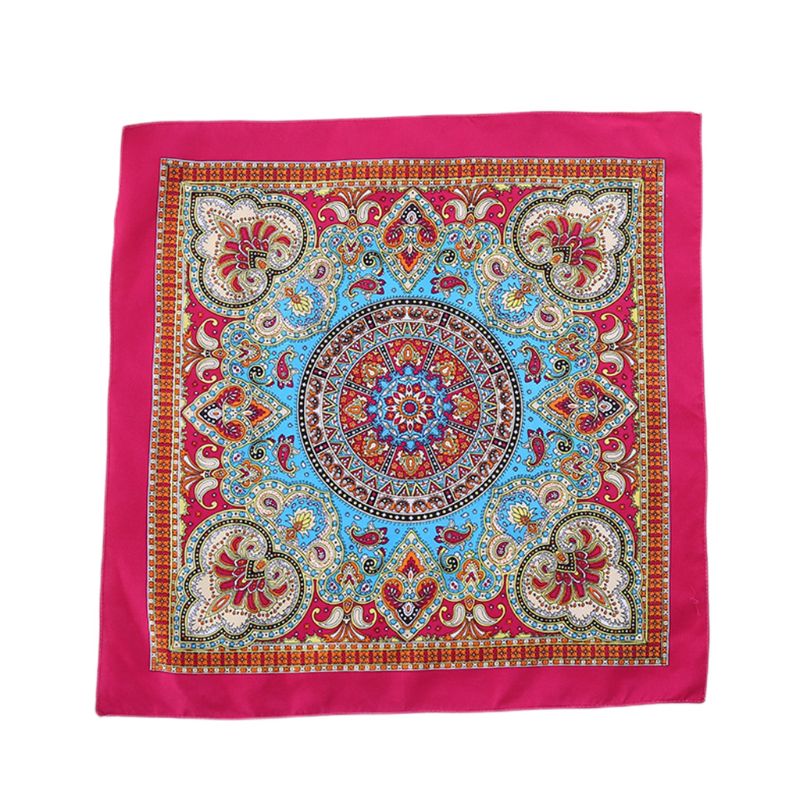 Pañuelo de estilo étnico para hombre y mujer, pañuelo cuadrado con estampado Floral, colorido brillante, estilo Punk, Hip Hop, ciclismo y baile