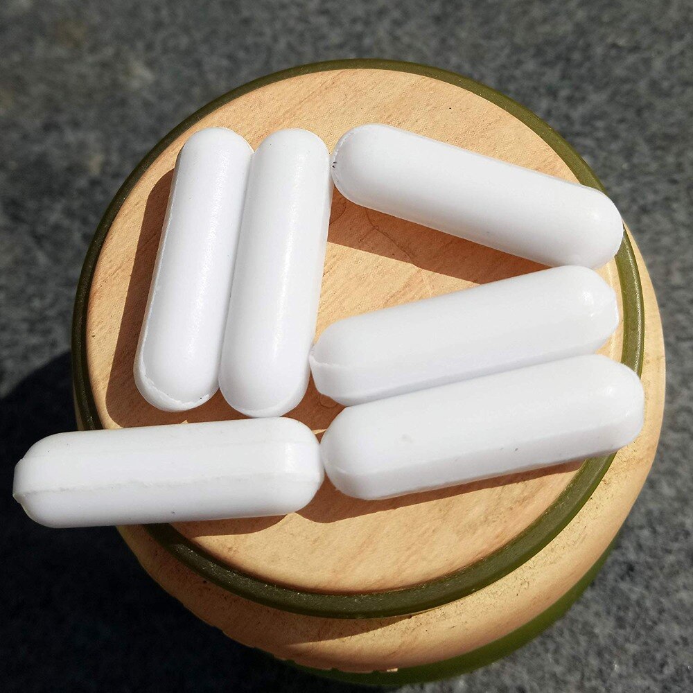 Labor Magnetische Rühren Bar PTFE schlicht Rühren Riegel ohne Drehpunkt Ring weiß Spinbars, zylinder bilden C7x25mm, 10 stücke