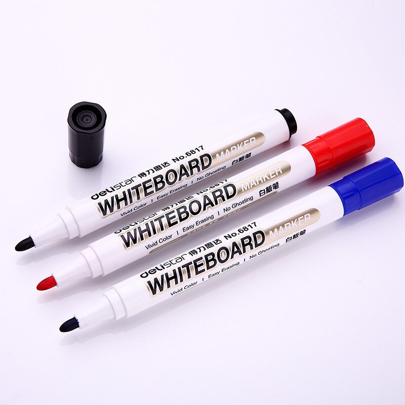 30 stks/partij Whiteboard Marker verpakking gum 3 Kleur markers whiteboard pen voor witte boord glas metalen schoolbenodigdheden FB991