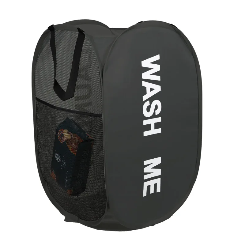 Paniers à linge pop-up en maille pliable et respirante, panier d'organisation de rangement nécessaire peu encombrant pour buanderie, articles de produits: Bronze