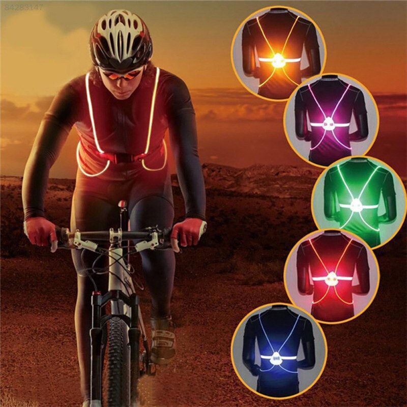 Arrivel reflekterende vest 360 høj synlighed flash led kørsel natkørsel cykling udendørs lys op cykel sikkerhedsvest