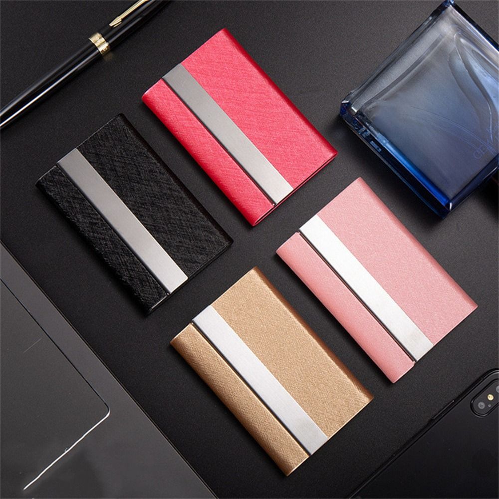 Rfid Credit Card Holder Men Wallets Bank Cardholder Case Luxury PU Leather Slim Thin Business Card Holder with Magnetic Buckle