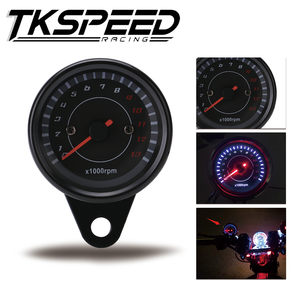 12V Universal Motorcycle Toerenteller Tacho Gauge Snelheidsmeter met LED Backlight Nachtlampje Motorbike Moto Instrument Accessoires