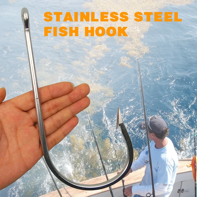 1pc 7731 Stainless Steel Super Large shark Fishing Hooks Big Game Fish Tuna Bait Lightweight Extra Big Fishing Hook Size 20/0