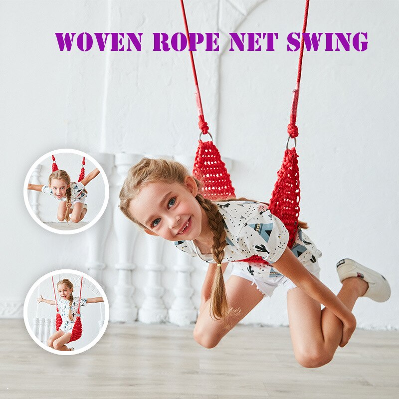 Handgemaakte Weven Swing Stoel Kinderen Swing Kids Hangmat Schommel Tuin Opknoping Stoel Voor Buitenshuis Binnenshuis Familie Kamer Games Speelgoed