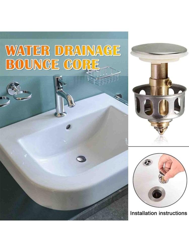 Universal Wash Basin Bounce Drain Plug Pop-up Bathroom Sink Draining Filter
