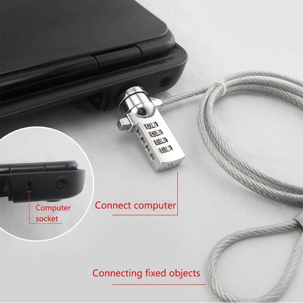 Newest 4 Digit Security Password Computer Lock Anti-theft Chain For Notebook PC Laptop Anti-theft lock