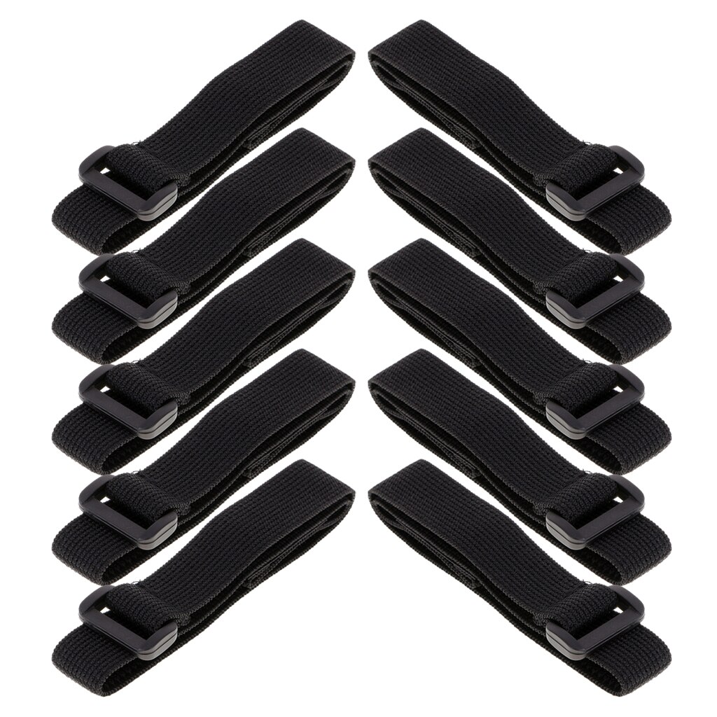 10 Pieces Black Reusable Self Adhesive Fastening Cable Ties 40cm