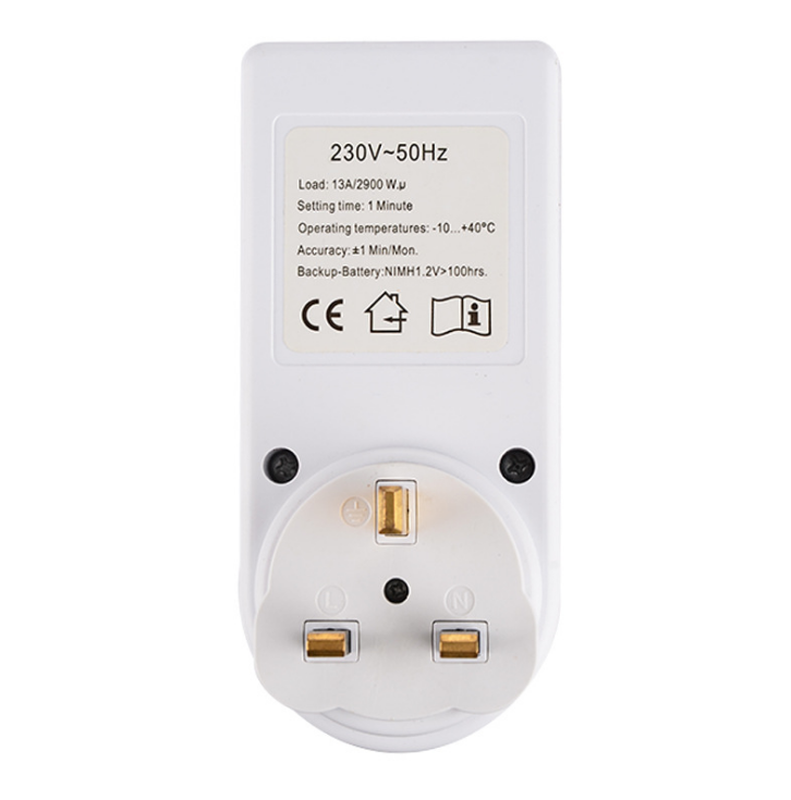 230V 13A UK Plug Switch Socket Plug-in Programmable Timer Switch Socket