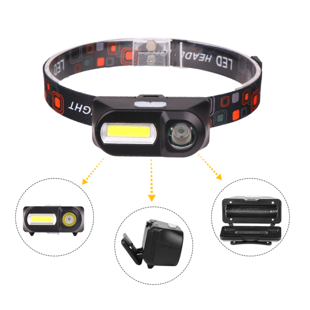 Mini bærbar pandelampe cob+xpe led usb genopladelig pandelampe vandtæt pandelampe hovedlommelygte til camping vandreture